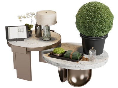 现代室内最观装置花几 摆件组合