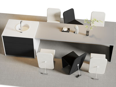 现代水吧台餐桌椅组合3d模型 现代水吧台餐桌椅组合