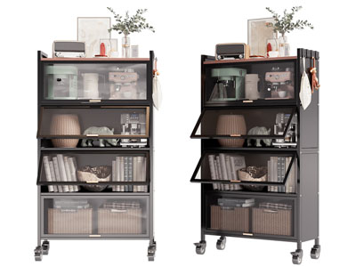 现代带滑轮的餐边柜 置物收纳柜