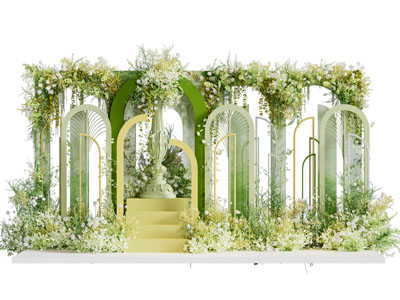 现代森系花草植物美陈 户外装置 演绎舞台