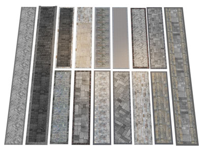 现代铺装小品 景观园路组合 道路