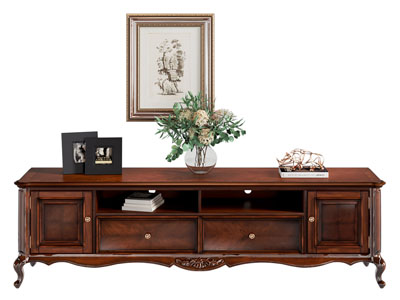 欧式实木雕花电视柜