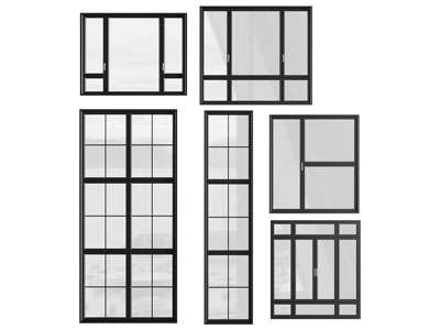 现代玻璃平开窗户