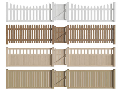 现代实木篱笆 围栏 庭院门