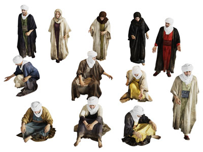 中东阿拉伯男人 女人 多人3d模型 中东阿拉伯男人 女人 多人