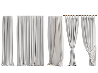 现代窗帘窗纱3d模型 现代窗帘窗纱