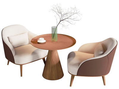 现代洽谈商务休闲桌椅组合3d模型 现代洽谈商务休闲桌椅组合