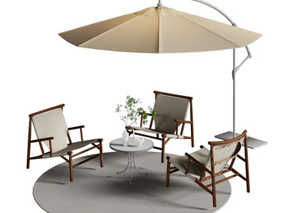 现代户外遮阳伞 休闲椅子