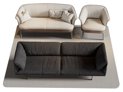 现代多人 双人 单人沙发