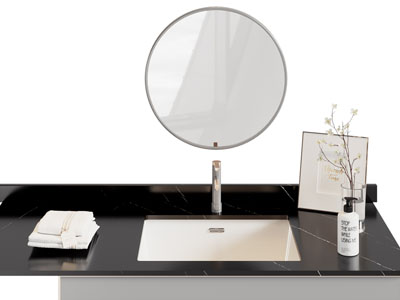 现代洗手台 镜子 毛巾