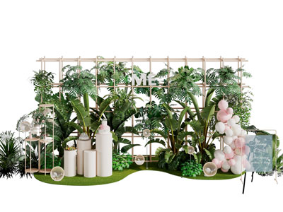 现代花草绿植美陈 婚庆美陈