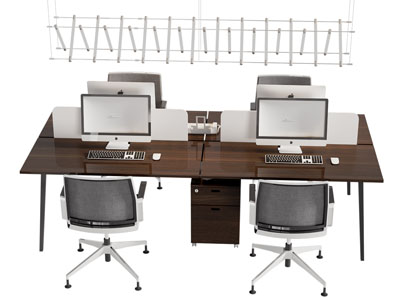 现代办公桌椅组合3d模型 现代办公桌椅组合