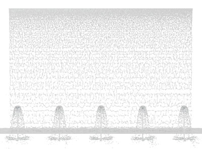 现代水景 喷泉 水幕