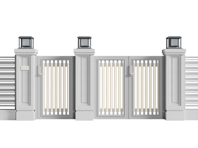 现代别墅大门 围墙