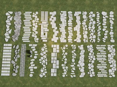 中式汀步 石头路 青石板路 景观园路 园林铺装