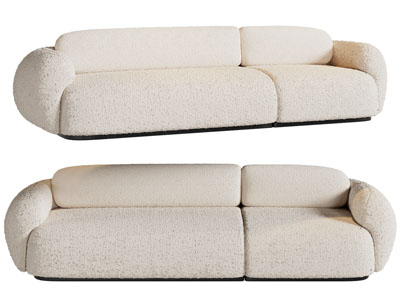 现代奶油风多人沙发3d模型 现代奶油风多人沙发