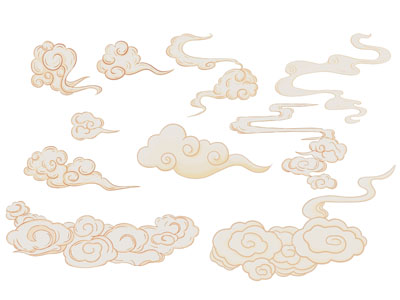 新中式祥云墙饰 贴画 剪纸