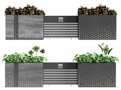 现代花箱花卉花草盆景盆栽植物3d模型 现代花箱花卉花草盆景盆栽植物