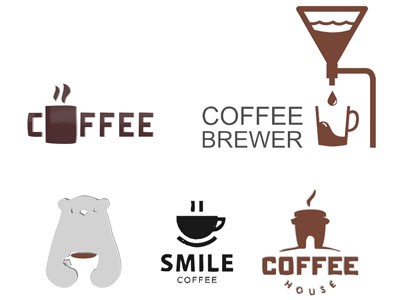 现代咖啡LOGO 图标 指示牌