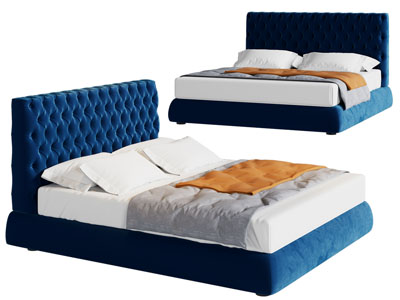 简欧布艺软包床头双人床