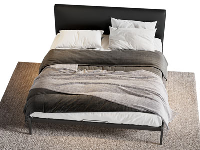 现代布艺双人床
