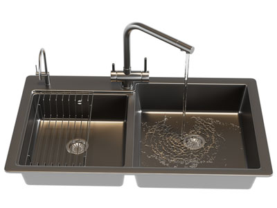 现代不锈钢双盆洗菜盆