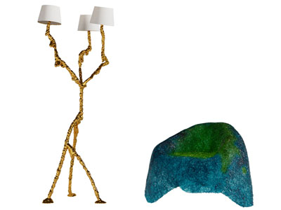 现代落地灯 单人沙发