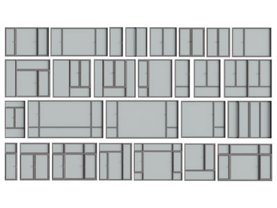 现代玻璃平开窗户3d模型 现代玻璃平开窗户