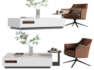 现代长方形茶几 休闲椅子