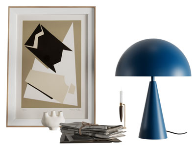 现代台灯 装饰挂画摆件组合