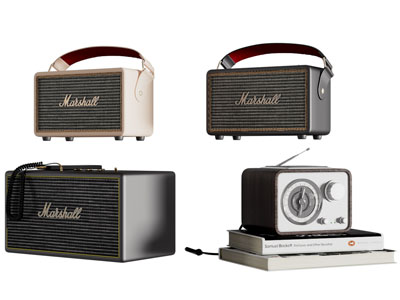 现代收音机 书籍 摆件组合