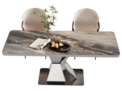 现代长方形餐桌椅组合3d模型 现代长方形餐桌椅组合