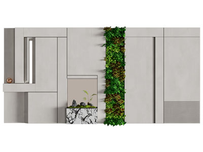 现代植物背景墙3d模型 现代植物背景墙