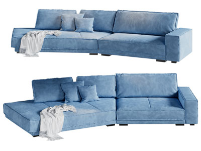 现代布艺多人沙发3d模型 现代布艺多人沙发