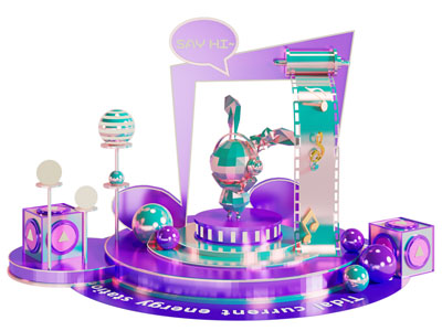 现代音乐节美陈 演绎舞台3d模型 现代音乐节美陈 演绎舞台