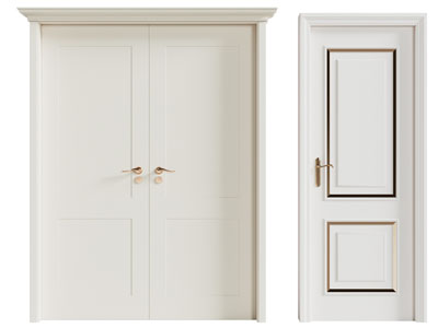 现代双开门 平开门 木门 房门