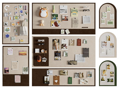 现代墙面便签挂画 便签墙 照片墙