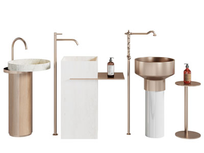 现代轻奢立式洗手台 浴室柜