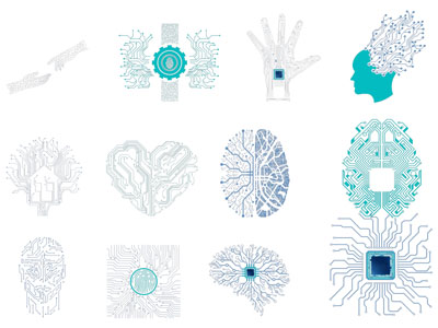 现代科技线条 科技线条造型 芯片