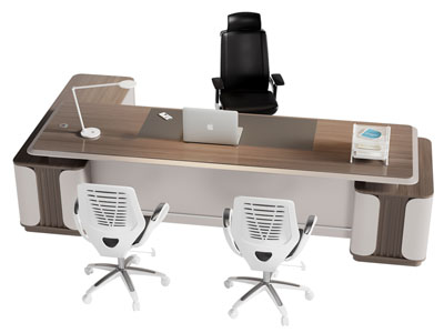 现代老板台 老板桌椅组合3d模型 现代老板台 老板桌椅组合