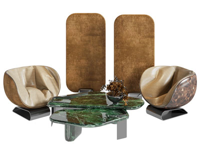 现代单人沙发 茶几组合