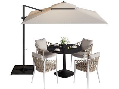 现代户外遮阳伞 休闲餐桌椅组合3d模型 现代户外遮阳伞 休闲餐桌椅组合