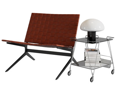 现代休闲椅子 边几