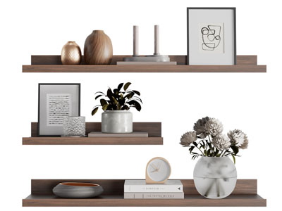 现代墙面置物架 摆件组合