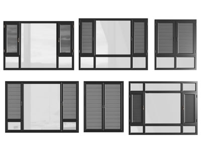 现代玻璃平开窗户3d模型 现代玻璃平开窗户