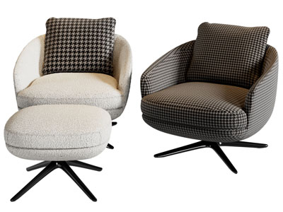 现代休闲椅子 脚踏