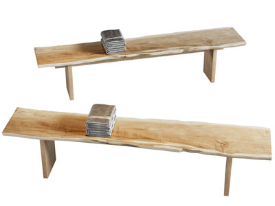 现代原木长凳子