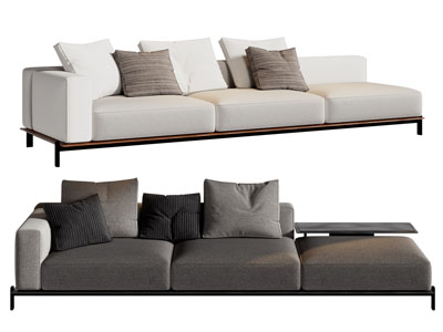 现代布艺多人沙发3d模型 现代布艺多人沙发