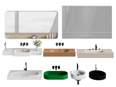 现代洗手台 镜柜 浴室柜