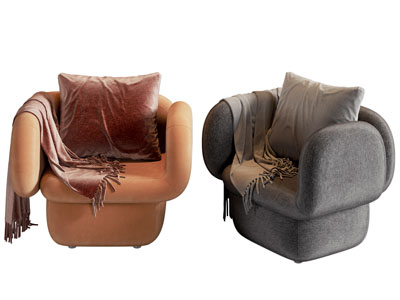 现代布艺单人沙发